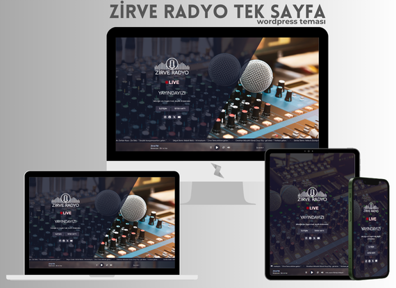 Zirve Radyo Tek Sayfa WordPress Teması